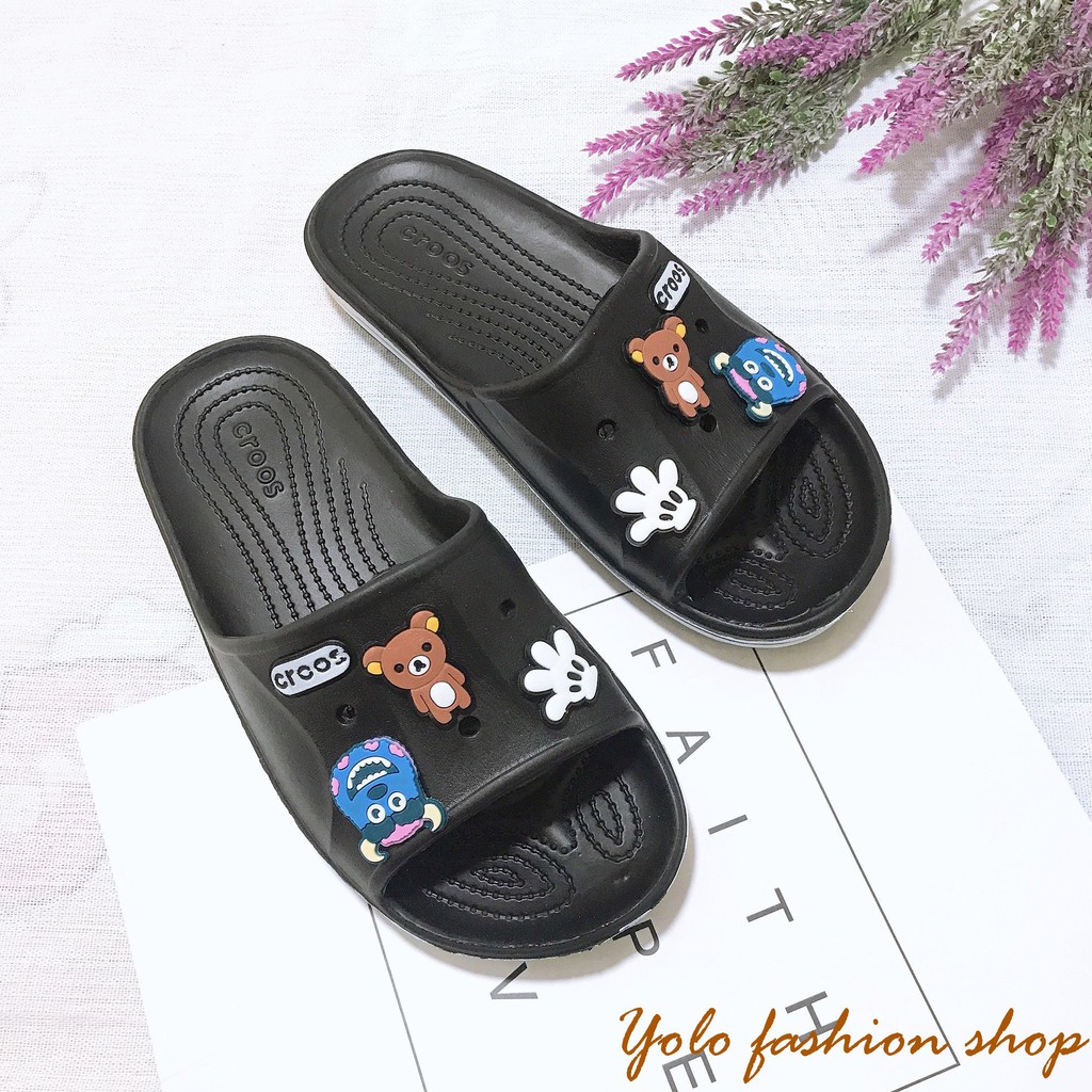 DL19_Dép nữ quai ngang cực êm chân tặng kèm 6 sticker như hình - Hottrend 2020