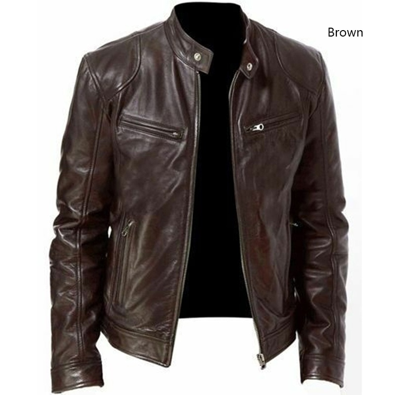 Áo Khoác Bomber Da Vintage Thời Trang Cho Nam