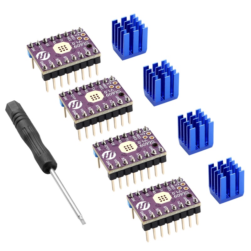 Bộ Động Cơ Bước S6609 Kèm Tản Nhiệt 2-3A 4-36V 256 Cho Máy In 3D