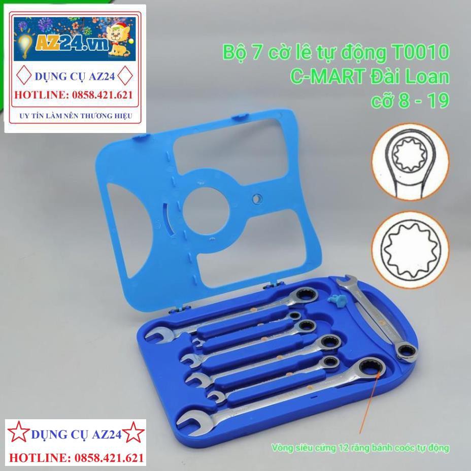 Bộ 7 cờ lê tự động cỡ 8-19 T0010 C-Mart Tools Đài Loan dungcucamtay8686 (Đài Loan)