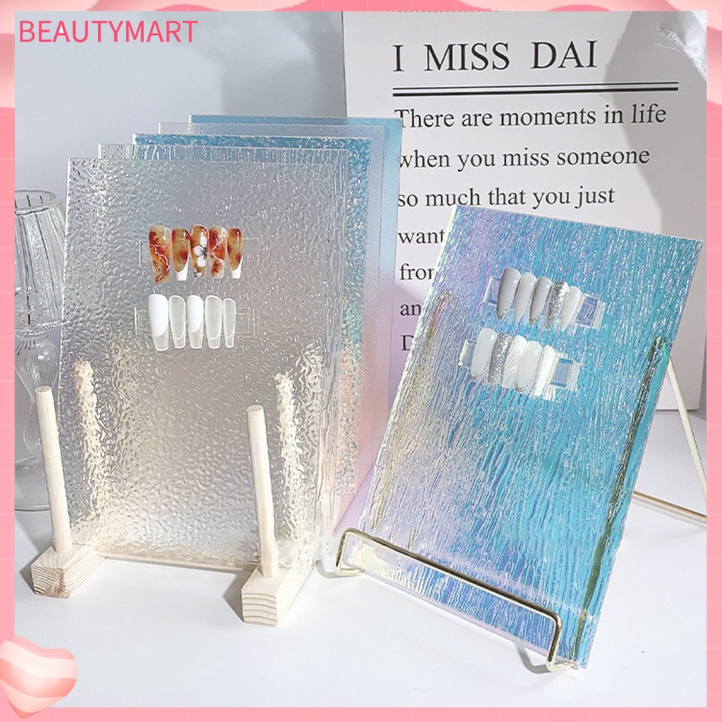 Giá Đỡ Trưng Bày Móng Tay Giả Hiệu Ứng Cực Quang Nhiều Màu Sắc Bằng Acrylic