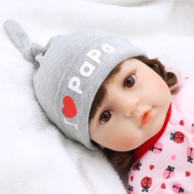 Mũ Sơ Sinh Cho Bé Từ 0 Đến 3 Tháng Papa Mama Cotton Mềm Mại