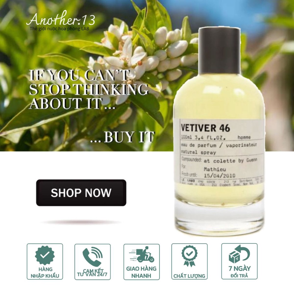⁂︎ 10ml┊Nước Hoa Phòng Lab ʟ ᴇ ʟ ᴀ ʙ ᴏ - Vetiver 46 / EDP