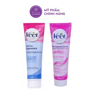 Kem Tẩy Lông Veet Màu Xanh/ Màu Hồng Hair Removal Cream Silk & Fresh 100ml KBeauty
