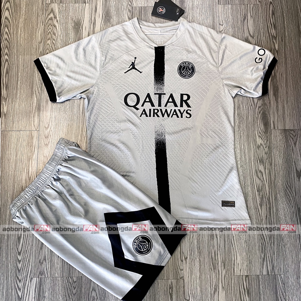 Bộ Quần Áo Đá Banh PSG Xám 2022 - Áo Đá Banh Thái
