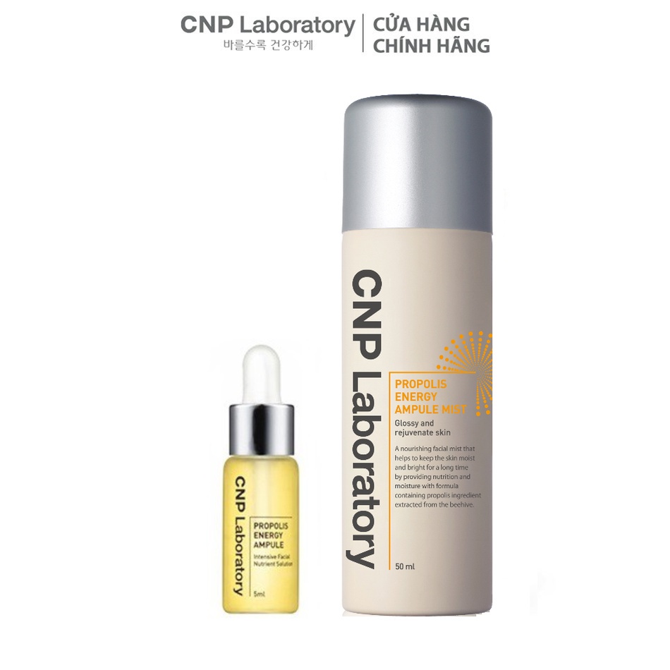 Combo Xịt khoáng tinh chất keo ong CNP Laboratory Propolis Ampule Mist và Tinh chất keo ong Propolis Ampule 5ml