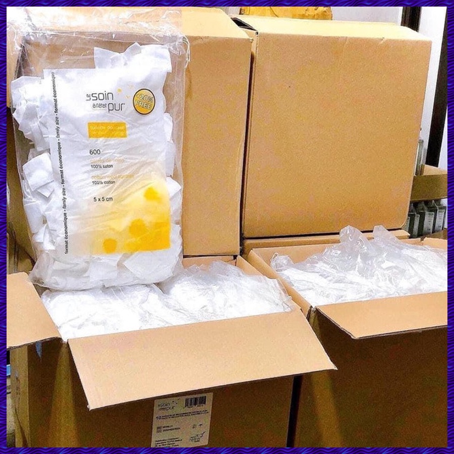 Bông Tẩy Trang Pháp Tetra Le Soin Laretat 600 Miếng - Siêu Dai, Siêu Sạch Siêu Tiết Kiệm