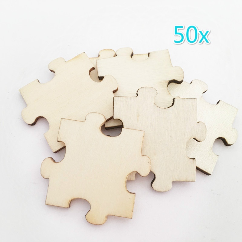 Set 50 Miếng Gỗ Nhiều Màu Sắc Dùng Để Trang Trí Đồ Thủ Công