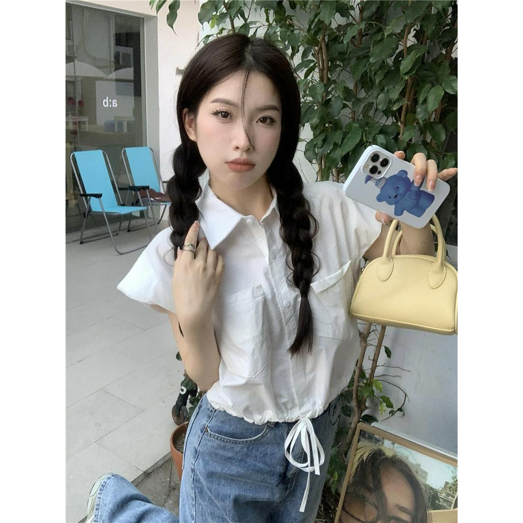 Áo Sơ Mi Không Tay Kẻ Sọc 3 Màu Có Đệm Vai Phong Cách Hàn Quốc 63272