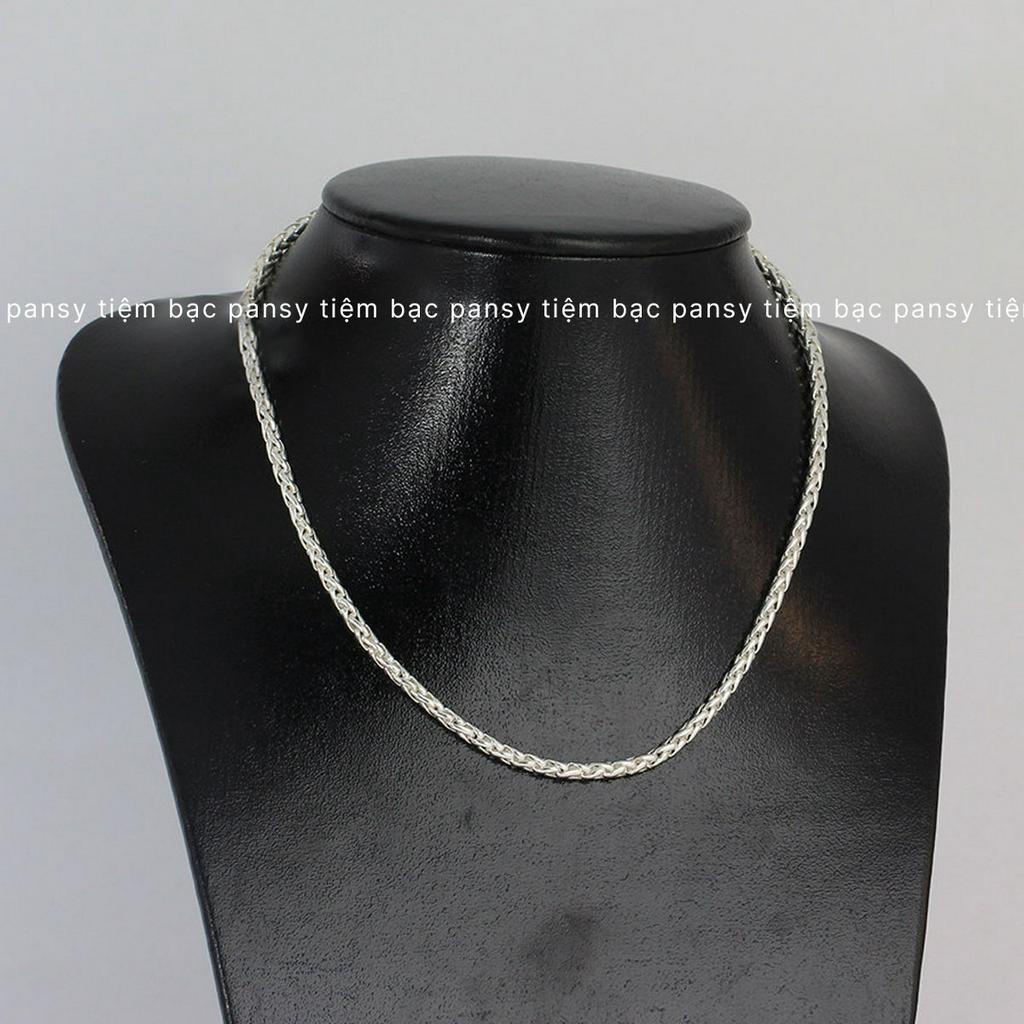 Dây chuyền bạc nam S99 hoạ tiết vảy rồng - Vòng cổ bạc ta thật chuẩn nam tính
