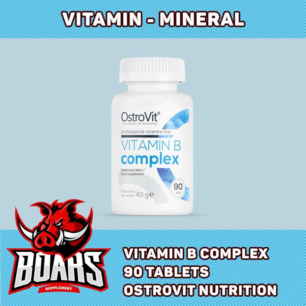 OSTROVIT VITAMIN B6 COMPLEX - BỔ SUNG VITAMIN B, HỖ TRỢ TĂNG CƯỜNG SỨC KHỎE, TỔNG HỢP PROTEIN GIÚP TĂNG CƠ BẮP (90 VIÊN)