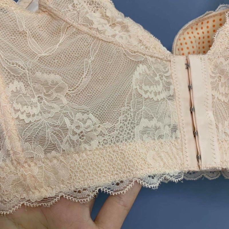 Áo Bra corset che mỡ lưng, bản to 5 móc cài - Loại có đệm chất liệu ren mềm xinh xinh
