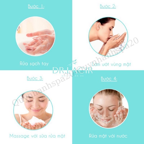 Sữa Rửa Mặt Trắng Da Dịu Nhẹ Dr.Lacir Cleanser Giúp làm sạch da mịn màng Quynhanhspa20 150ml