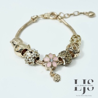 Vòng tay bạc Lux Jewelry, lắc tay pandora mềm gắn charm – LUXJ888