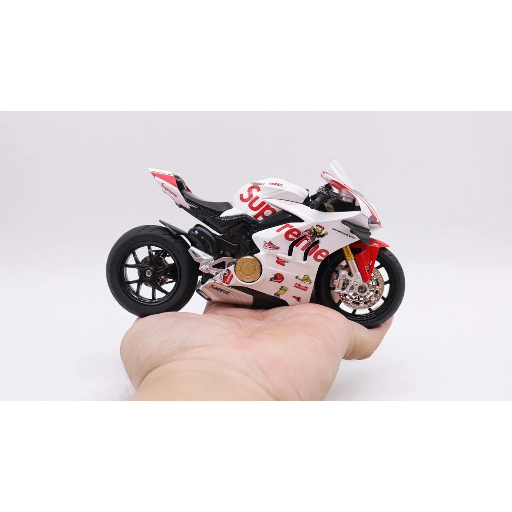 MÔ HÌNH XE ĐỘ DUCATI SUPREME V4S WHITE - SUPREME V4S WHITE NỒI KHÔ TỈ LỆ 1:12 AUTONO1 D222F D223F