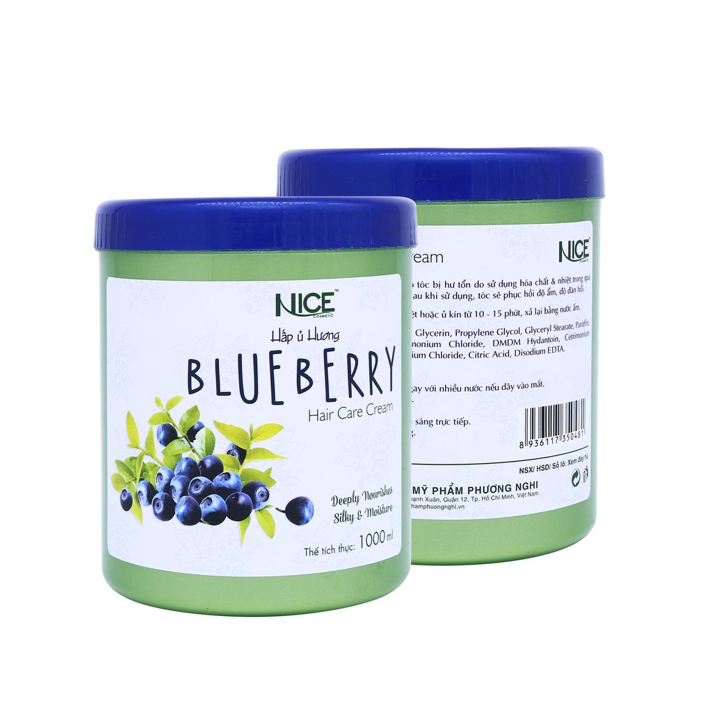 KEM HẤP Ủ TÓC SUÔN MƯỢT BLUEBERRY NICE ( HƯƠNG VIỆT QUẤT)  1000ML