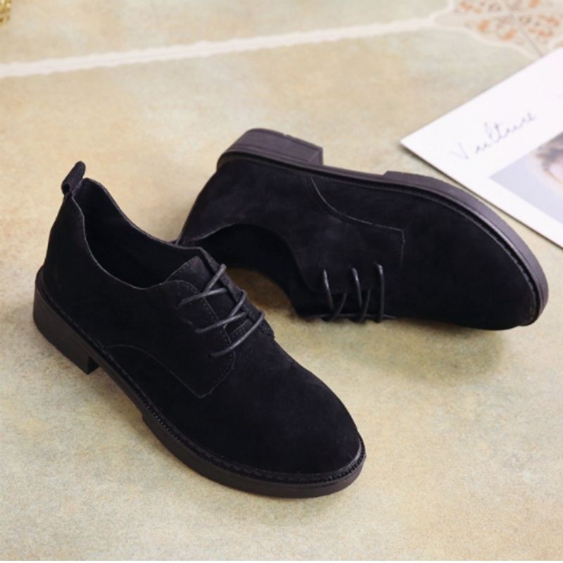 Giày Oxford Nữ Da Lộn Đế Cao 3cm Cá Tính - MPS99