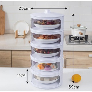 Lồng bàn đậy thức ăn giữ nhiệt chống bụi 5 tầng ( tuyển sỉ )
