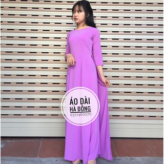 Áo dài lụa nhật 2 tà/ màu tím