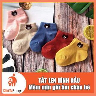 [XẢ HÀNG RẺ] Tất len hình Gấu mềm mịn, co dãn cho bé (0-2 tuổi)| Chutushop