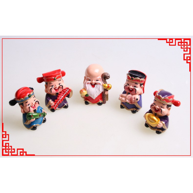Bộ tượng 5 ông Phúc, Lộc, Thọ, Thần Tài độc đáo