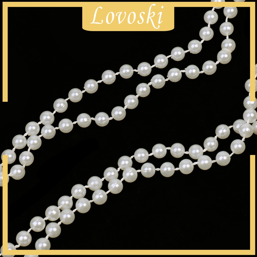[Lovoski] Vòng Cổ Ngọc Trai Trắng Dài Có Nắp Đậy Dùng Hóa Trang Tiệc Tùng
