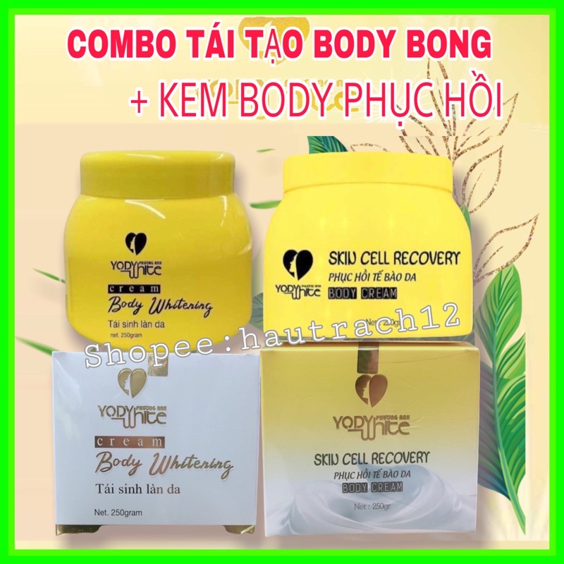 Combo Kem Body Bong Tái Tạo Da Phương Anh + Kem Body Phục Hồi Sau tái Tạo Yody White Phương Anh