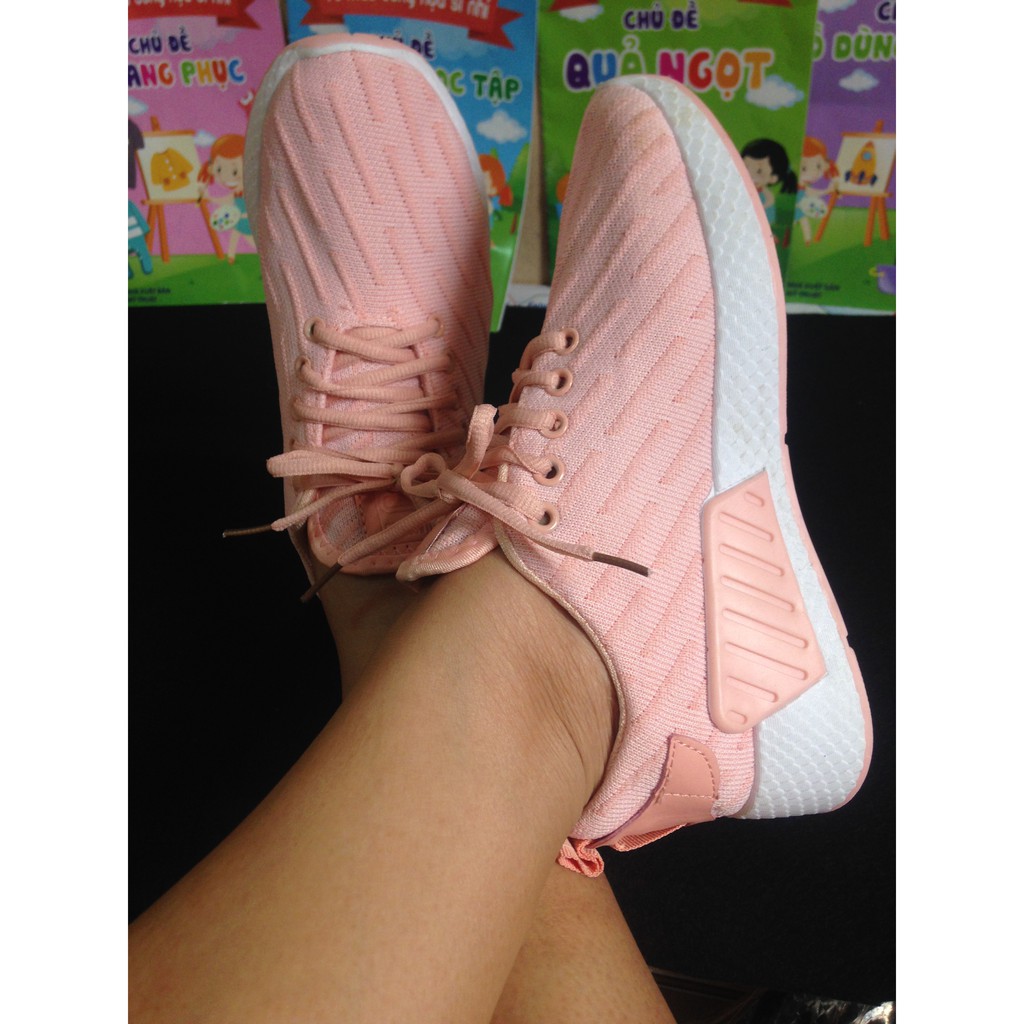 Giày sneaker nữ thể thao năng động tăng chiều cao màu hồng size 39