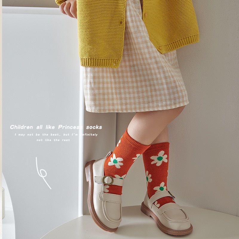 Set tất hình quả Cherry Tất cho bé gái bé trai Set tất vớ cao cổ trẻ em hàn quốc dày dặn giữ ấm chân mùa đông