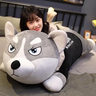 Gấu bông chó ngáo Husky, thú nhồi bông chó xám siêu to khổng lồ