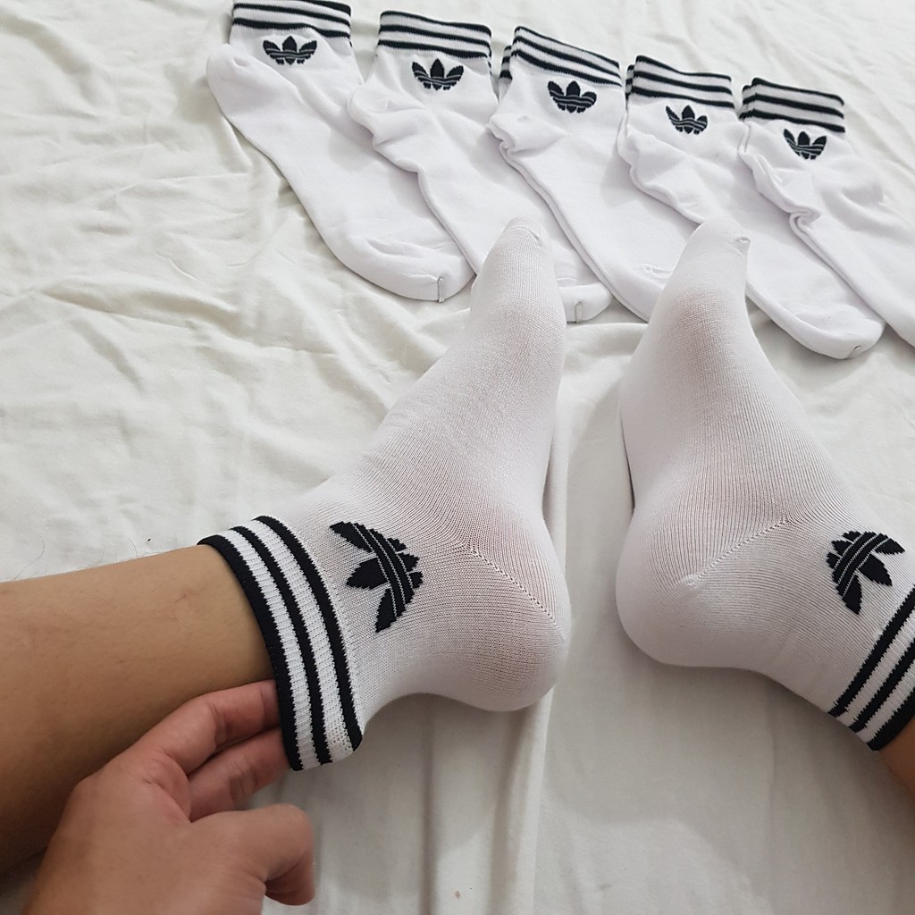Tất thể thao das sọc trung cổ trắng - Free ship + Quà tặng Loved socks by TatsTats.vn