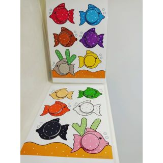 HỌC LIỆU: Matching mầu sắc - Chú cá đáng yêu- Giấy cứng ép plastic có bóc dán