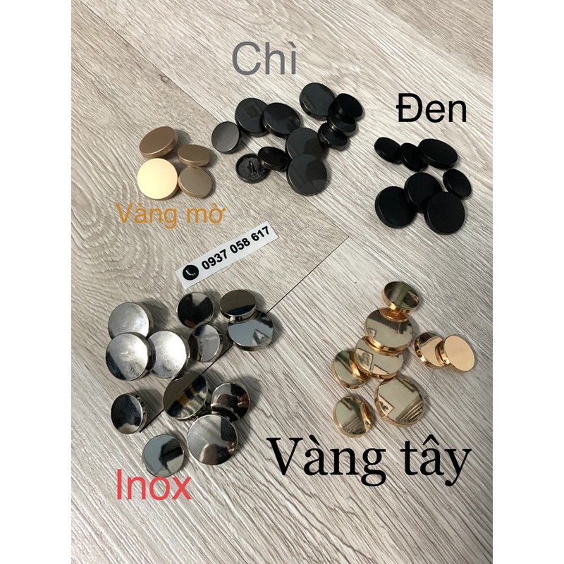 Cúc áo kim loại 2cm và 2.5 cm ( set 5 cúc)