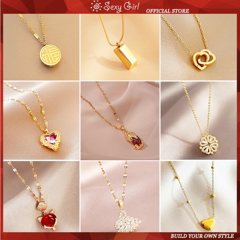 Vòng cổ Mạ Vàng 18K Đính Đá Phong Cách Hàn Quốc