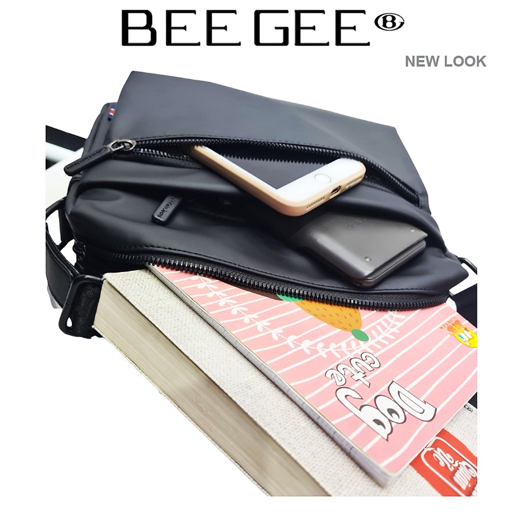 Túi đeo chéo nam nữ cao cấp phong cách HÀN QUỐC BEE GEE 5008B màu xám  BEEGEE5008B