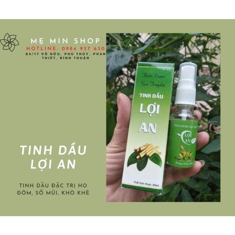 Tinh dầu Lợi An bôi ho, sổ mũi, khò khè cho bé - Tặng khẩu trang N95.