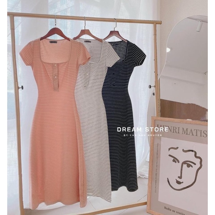 đầm sọc cổ u dáng maxi dài | BigBuy360 - bigbuy360.vn