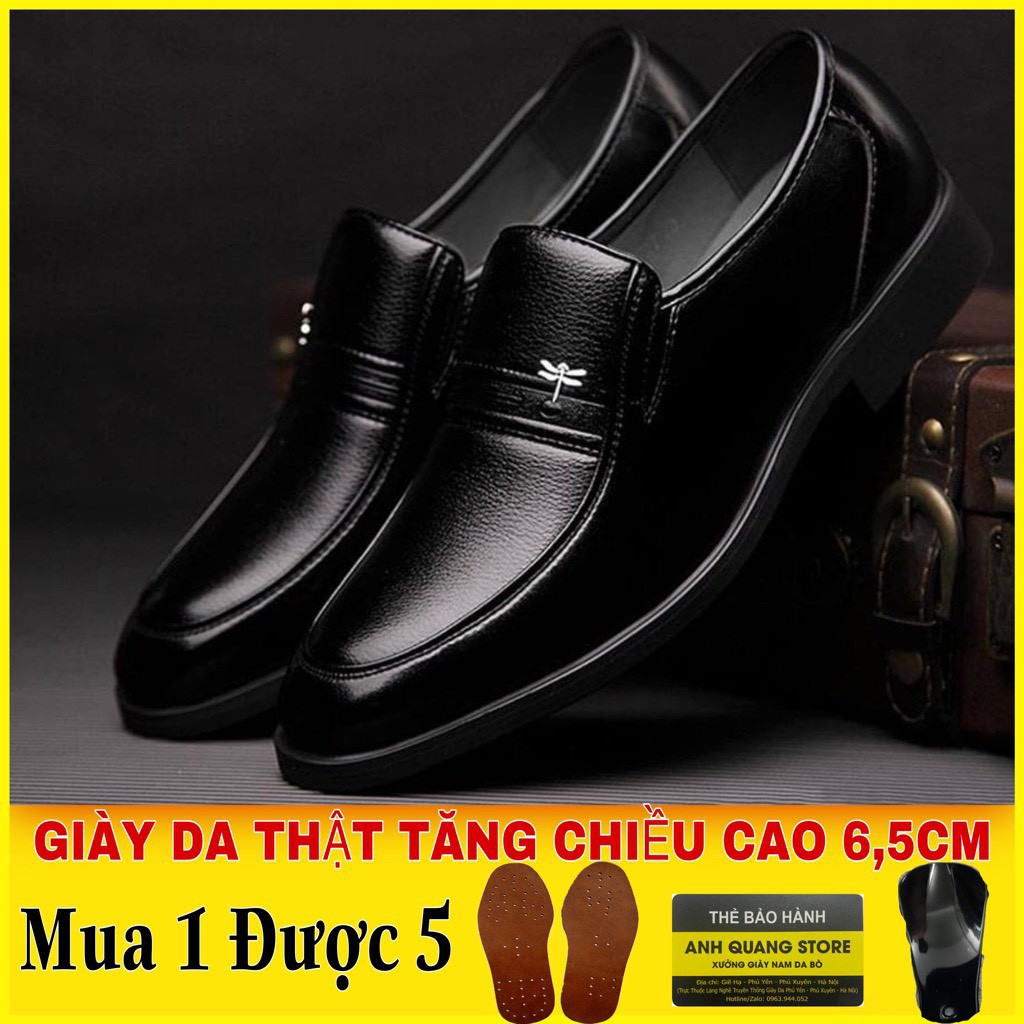 Giày Tây Nam Tăng Chiều Cao GC332 - Chất Liệu Da Bò Nhập Khẩu Nguyên Tấm - Đế Cao Su Khâu Chắc Chắn-Phong Cách Lịch Lãm