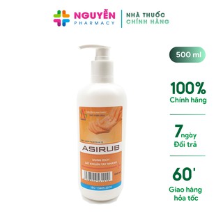 [HÀNG CÔNG TY] Dung dịch sát khuẩn tay nhanh Asirub 500ml (Dùng trong bệnh viện)