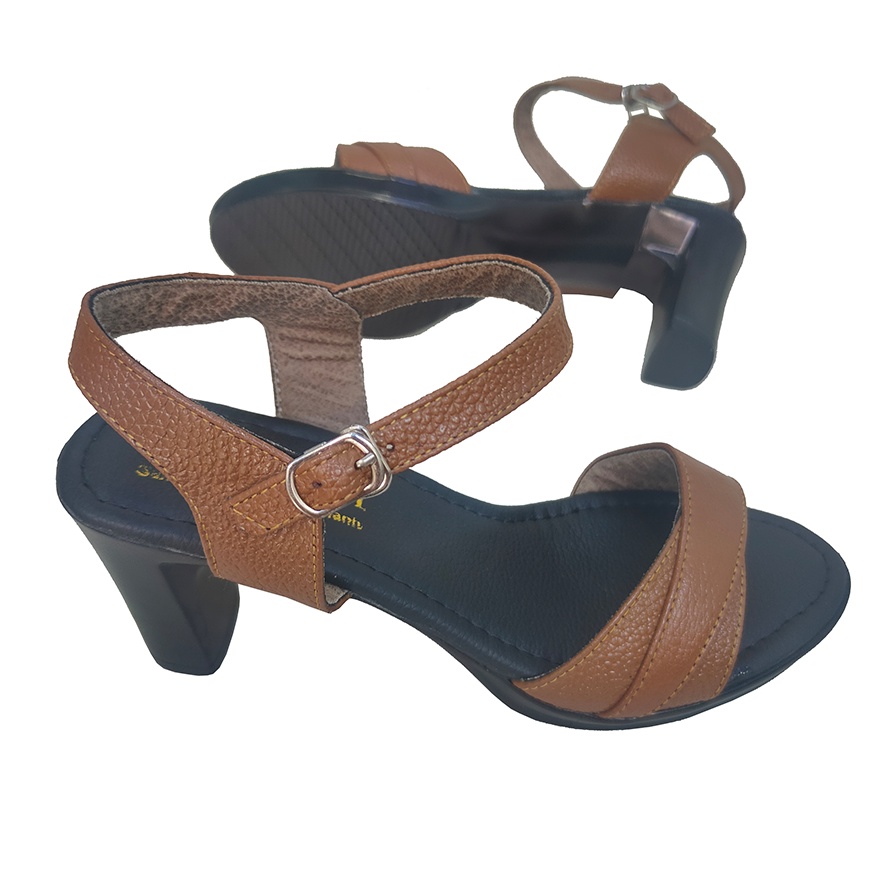 Giày Sandal nữ cao gót 7cm TiTi ĐÔ thời trang da bò thật cao cấp DNU2131a