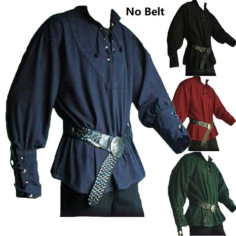 Áo Thun Cổ Đứng Thắt Dây Hóa Trang Hiệp Sĩ Thời Phục Hưng Cho Nam