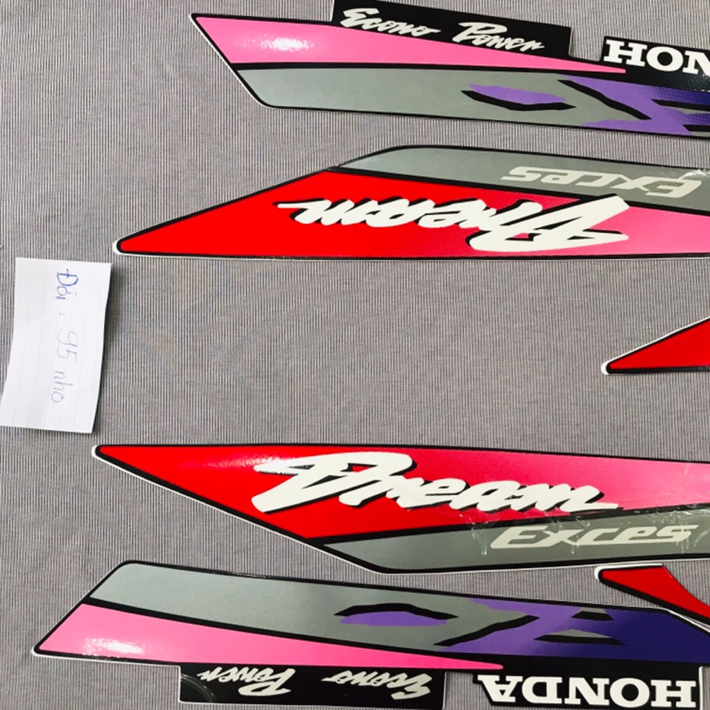 Nguyên bộ tem rời dán xe máy Honda Dream lùn đời 95 màu nho