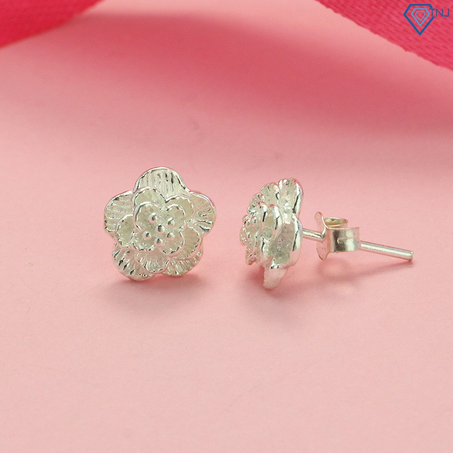 Bông tai nữ bạc 925 đẹp hình bông hoa BTN0134 Trang Sức TNJ