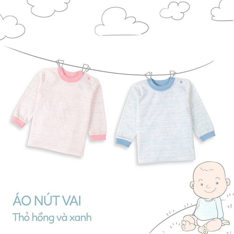 [MIO DÀY] Áo sơ sinh dài tay MIOMIO / cài vai / cotton / dày vừa