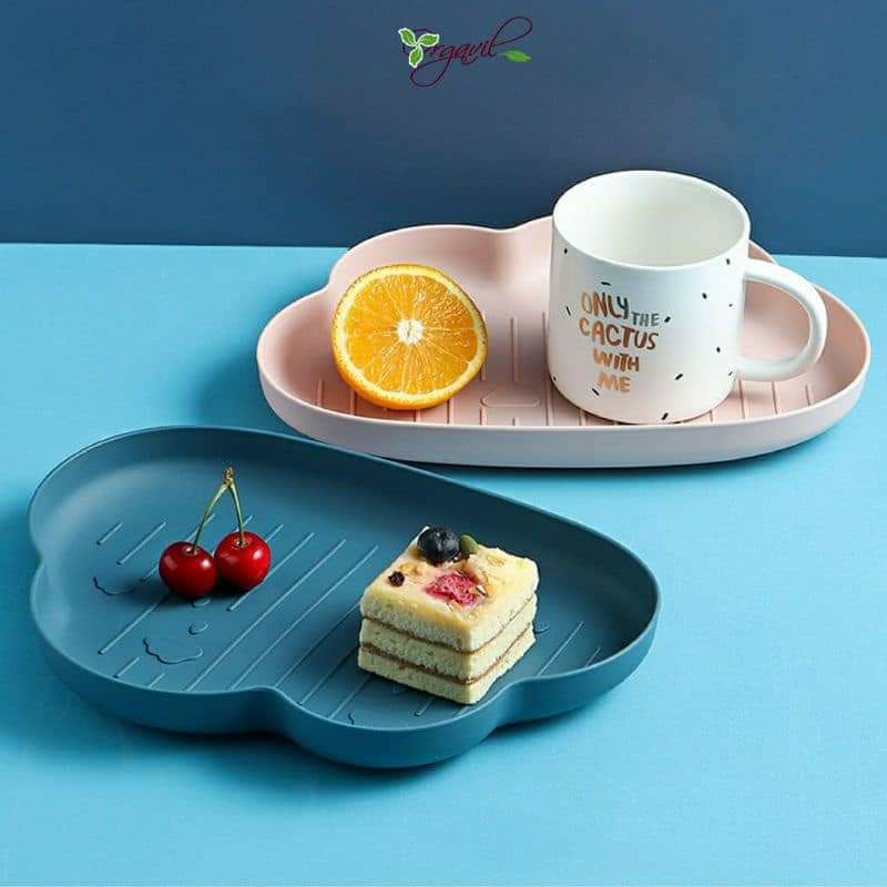 Khay ăn dặm, khay đựng chén bát ăn dặm hình đám mây xinh xắn cho bé