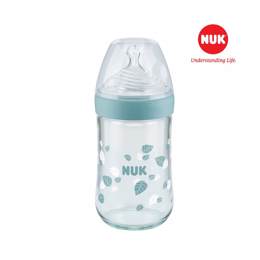 [Chính hãng có tem phân phối] Bình Sữa NUK Nature Sense Thủy Tinh 120ml, 240ml Núm Ti S1-M