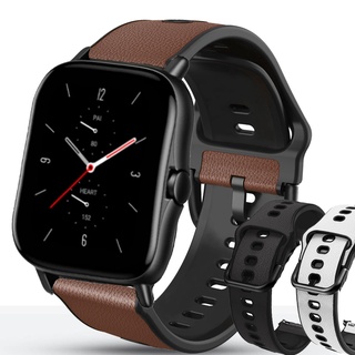 Dây Đeo Thay Thế Bằng Da Và Silicon Cho Huami amazfit gts 2 2e 3 GTR 42mm/Bip U Pro S