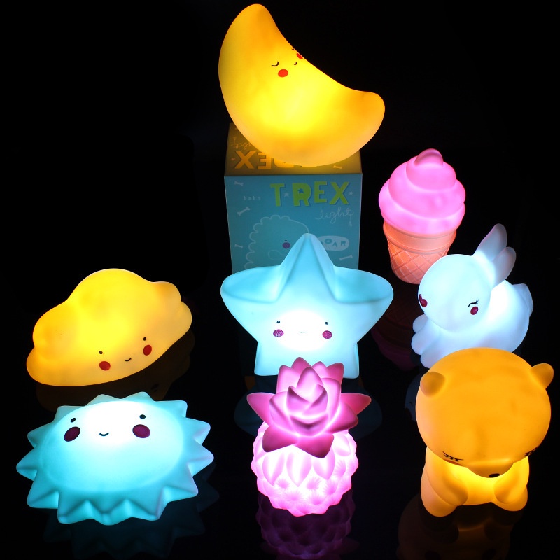 Đèn Ngủ Hình Khủng Long/Mặt Trăng/Đám Mây Dễ Thương Nhiều Màu Sắc Cho Bé