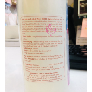 Nước Rửa Bình Sữa và Rau Quản Dnee 500ml