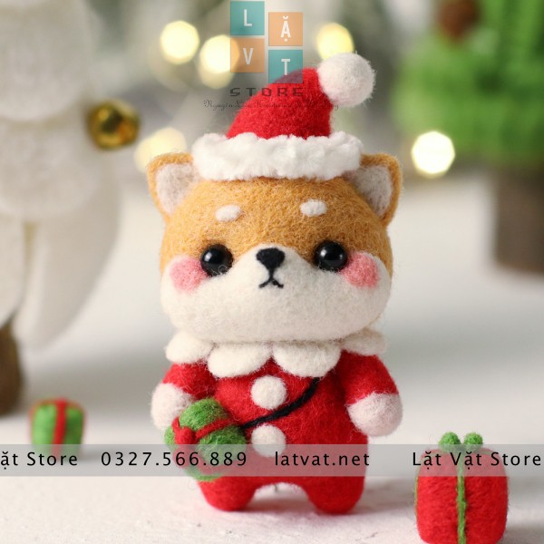 [NOEL] Bộ len chọc làm quà Giáng Sinh đơn giản - Có hướng dẫn và video - Needle felting Christmas Gift